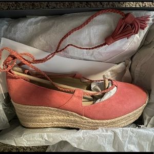 Ann Taylor genuine leather suede espadrilles